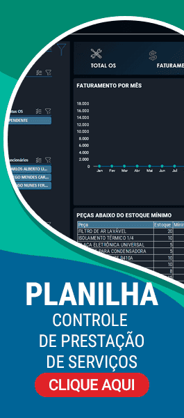 Planilha de Controle de Prestação de Serviços Excel