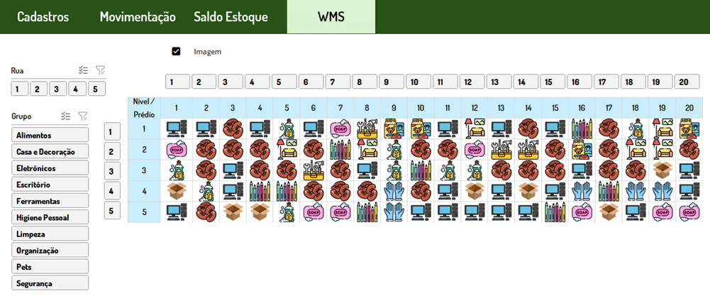 WMS Estoque Excel