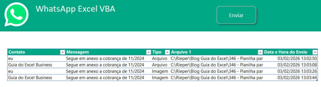 Enviar whatsapp excel vba 1